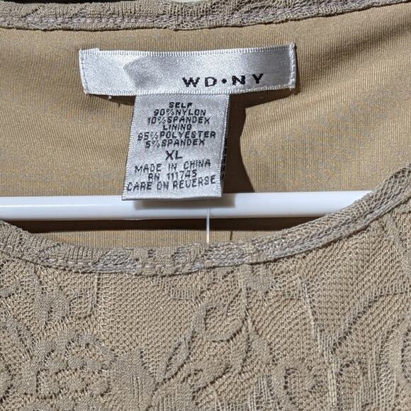 WD.NY Mushroom Lace Overlay Scoop Neck Sleeveless NWT Tank/Shell Sz XL - Picture 3 of 11